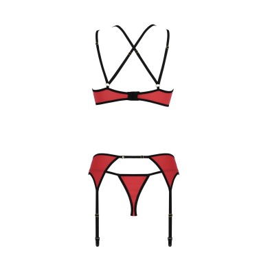 Bielizna-MAGNOLIA SET red S/M